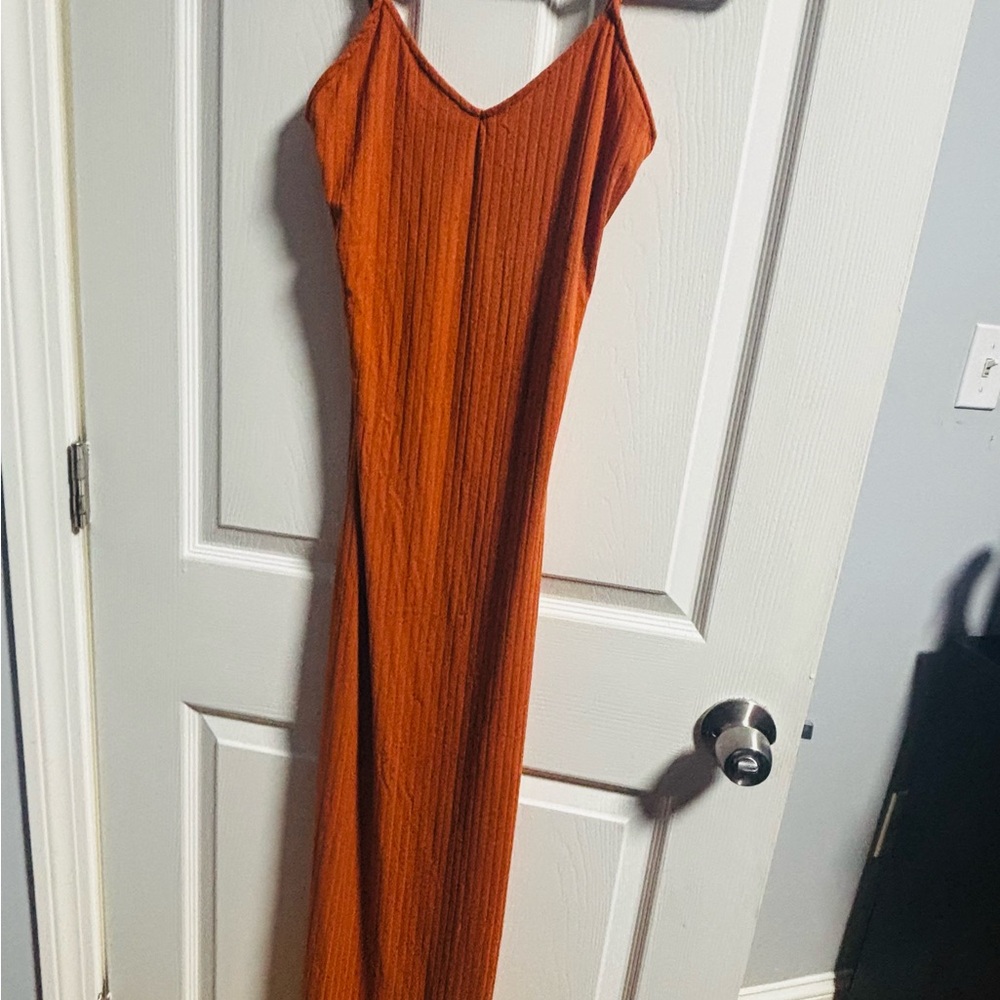 Elegant Orange Maxi Dress